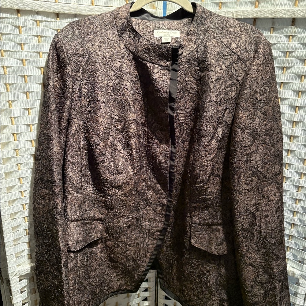 Coldwater Creek Textured Brown Blazer